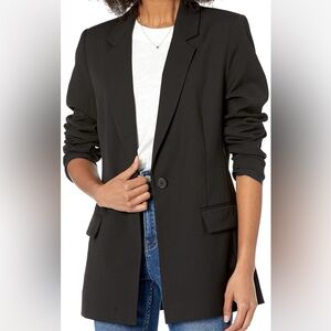 The drop Blake long blazer - black